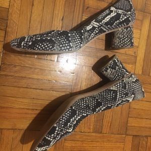 Loeffler Randall snakeskin heels